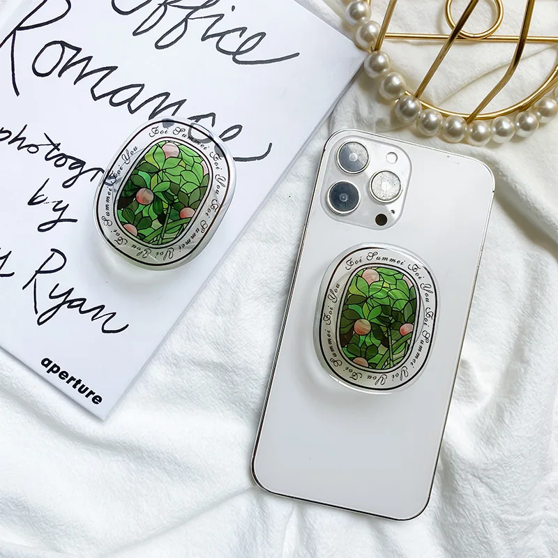 

1Pc Floral Alphabet Phone Holder Trasparent Foldable Support Bracket Universal Portable Phone Holder Ring Phone Accessories