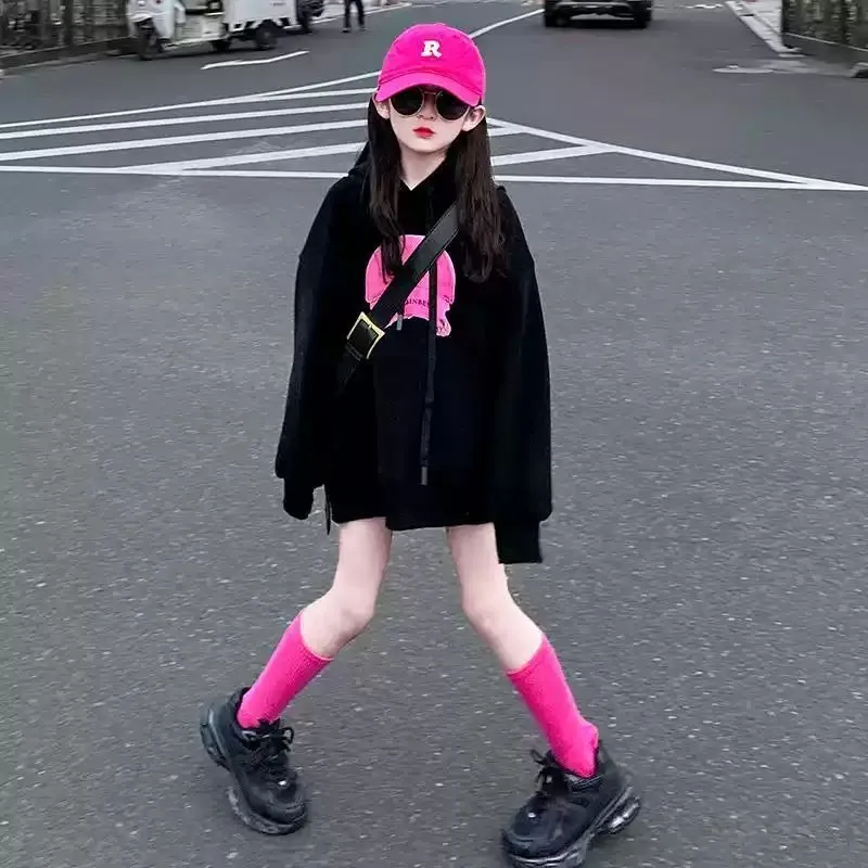 

Girls 2025 New Autumn-Spring Korean Style Hoodie Middle-Big Girls Stylish Top