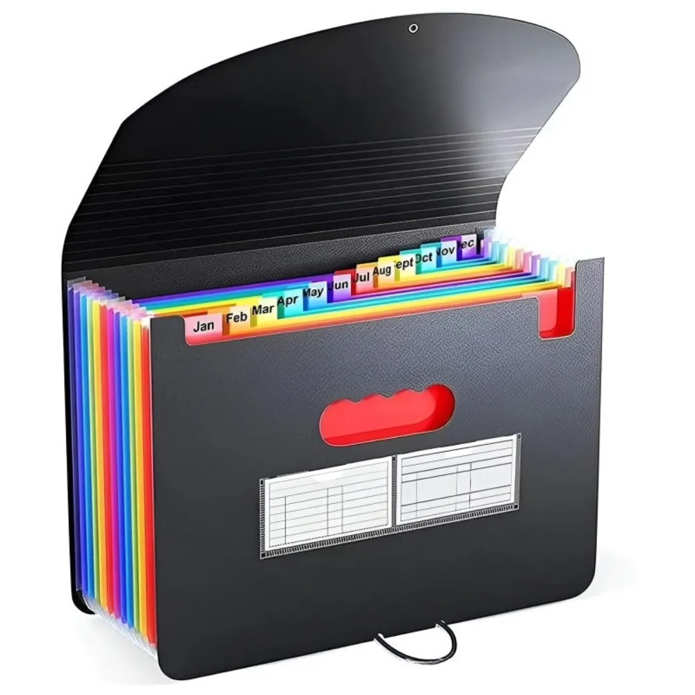 

25 Pockets File Folder Organizer Plastic Multi-Purpose Expandable Filing Box Rainbow Large Capacity Art Supplies Folder