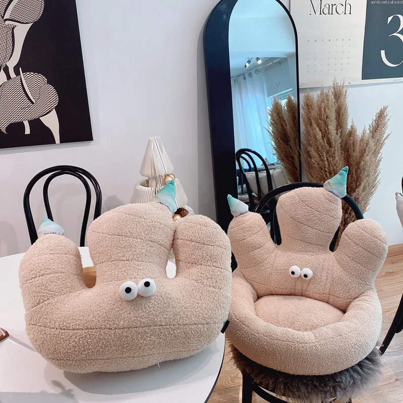 Funny Fresh Ginger Plush Throw Pillow Stuffed Brown Plant Seat Cushion Soft Indoor Floor Decor Christmas Gift