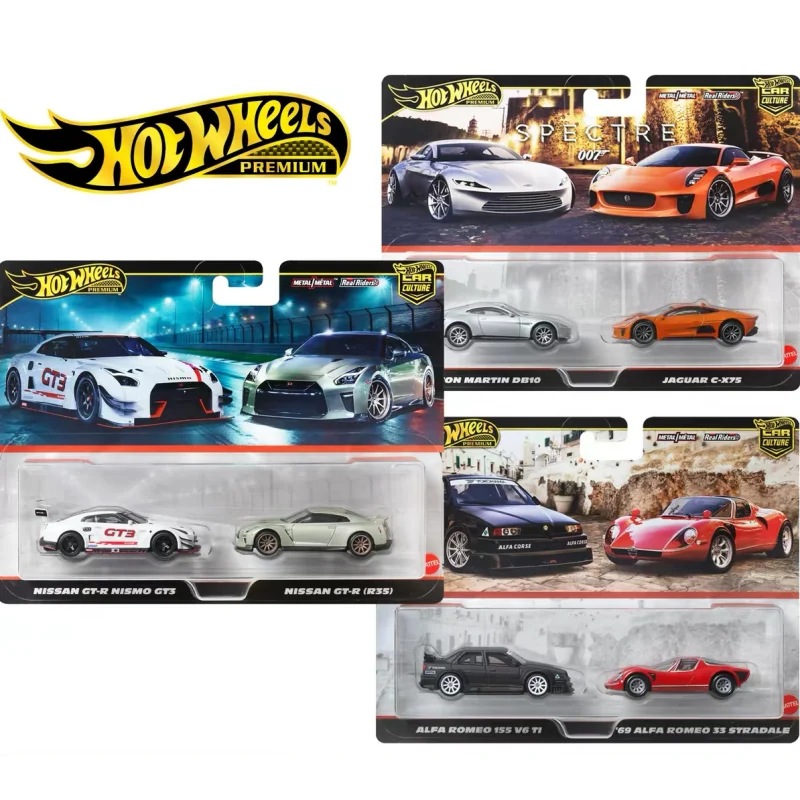 Hot Wheels Car Culture Team Transport HBL96 Conjunto Nissan com Chassi de Ferro, Pneus de Borracha, Carros Miniatura Diecast em Liga, Brinquedos e Modelos de Carros, Presente