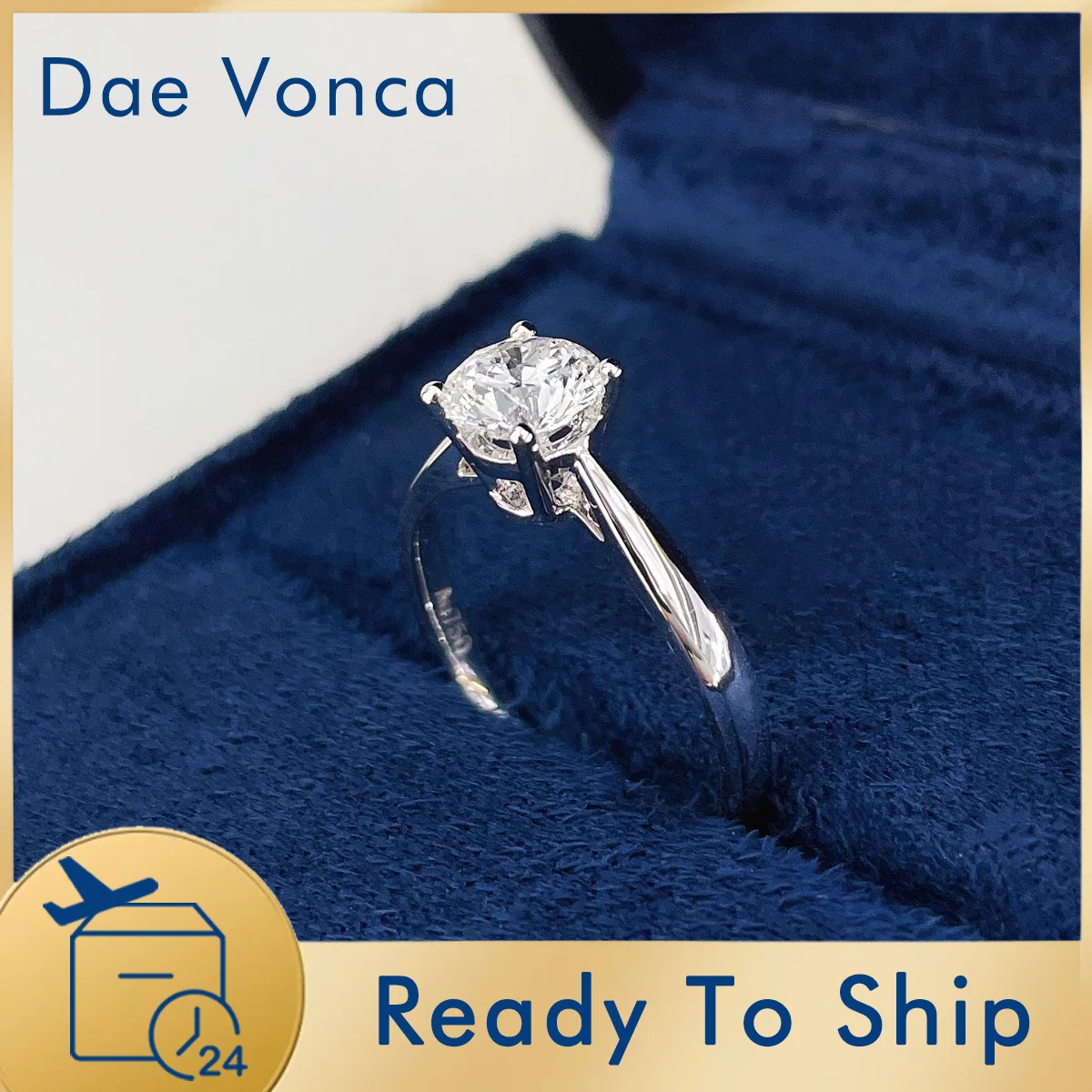 

Классическое кольцо с бриллиантом-солитером из 18-каратного белого золота с круглой огранкой и выращенным в лаборатории бриллиантом. Ювелирные украшения для женщин.