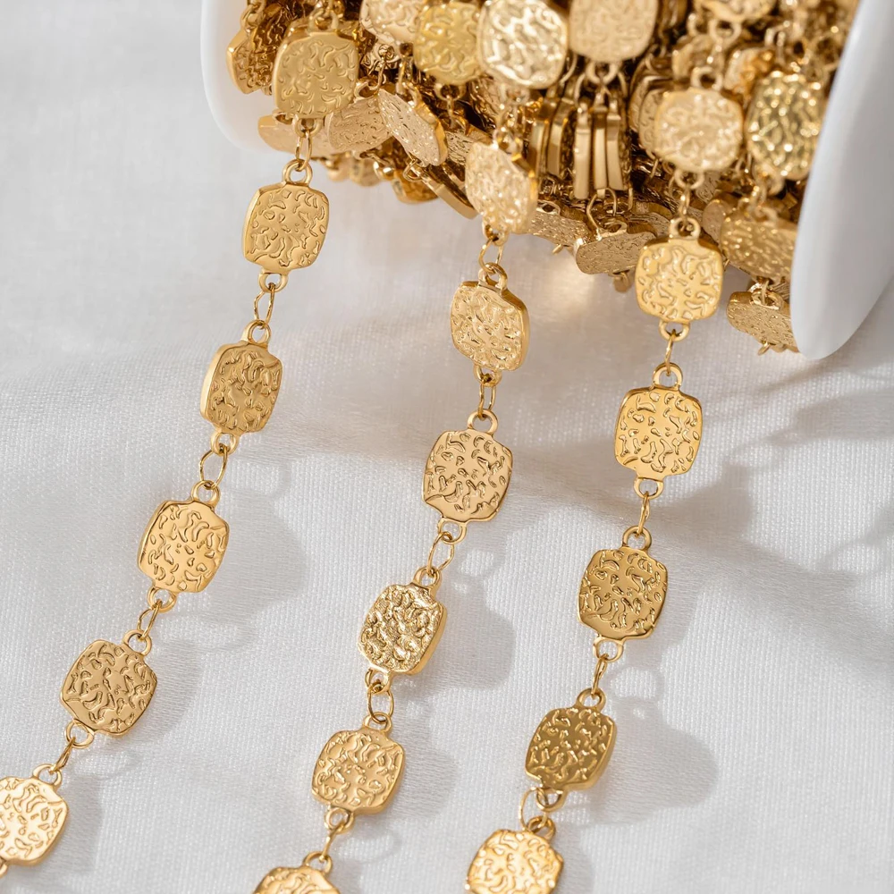 1m Edelstahl-Handgefertigte Kette mit Geprägten Stern-, Mond- und Herzformen für Schmuckherstellung, DIY-Halsketten und -Armbänder, Großhandel – Detail 4