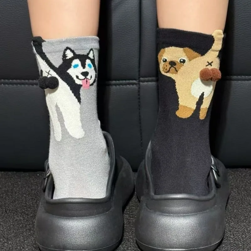 3 pares de calcetines bonitos para perros y gatos con bolas, divertidos calcetines de algodón, calcetines suaves de algodón para niñas, mujeres y niñas, regalos novedosos para amantes de los gatos
