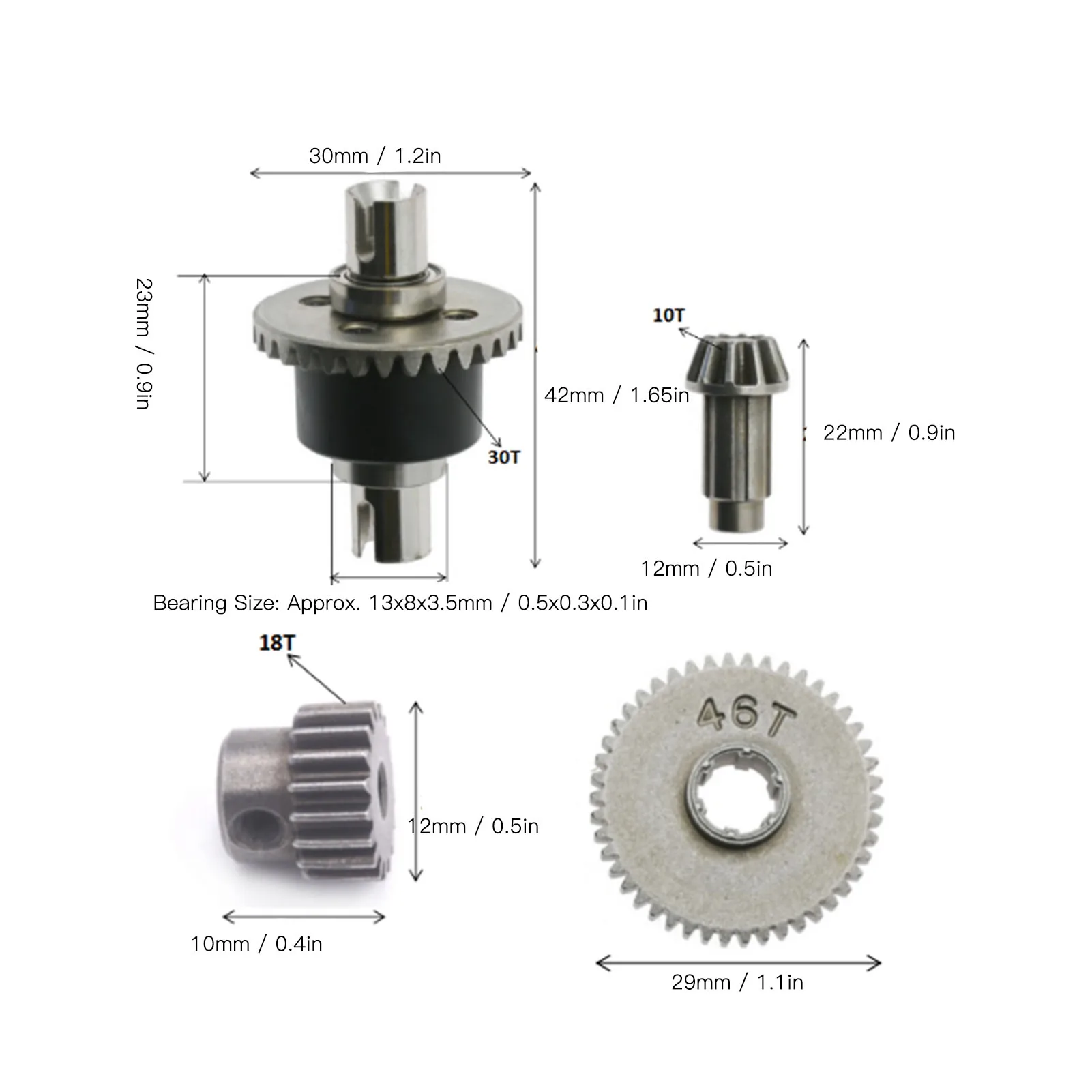 Kit de remplacement d'engrenage de conduite de voiture RC, moteur de voiture RC, assemblage ou.com, SCY 16101 16102 16103 16201pro 1/16