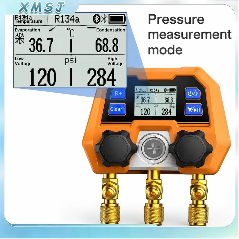 High Precision Air Digital Manifold Gauge with App Control for HVAC Refrigeration AC Gauges Leak Detection Pressure Meter Tool