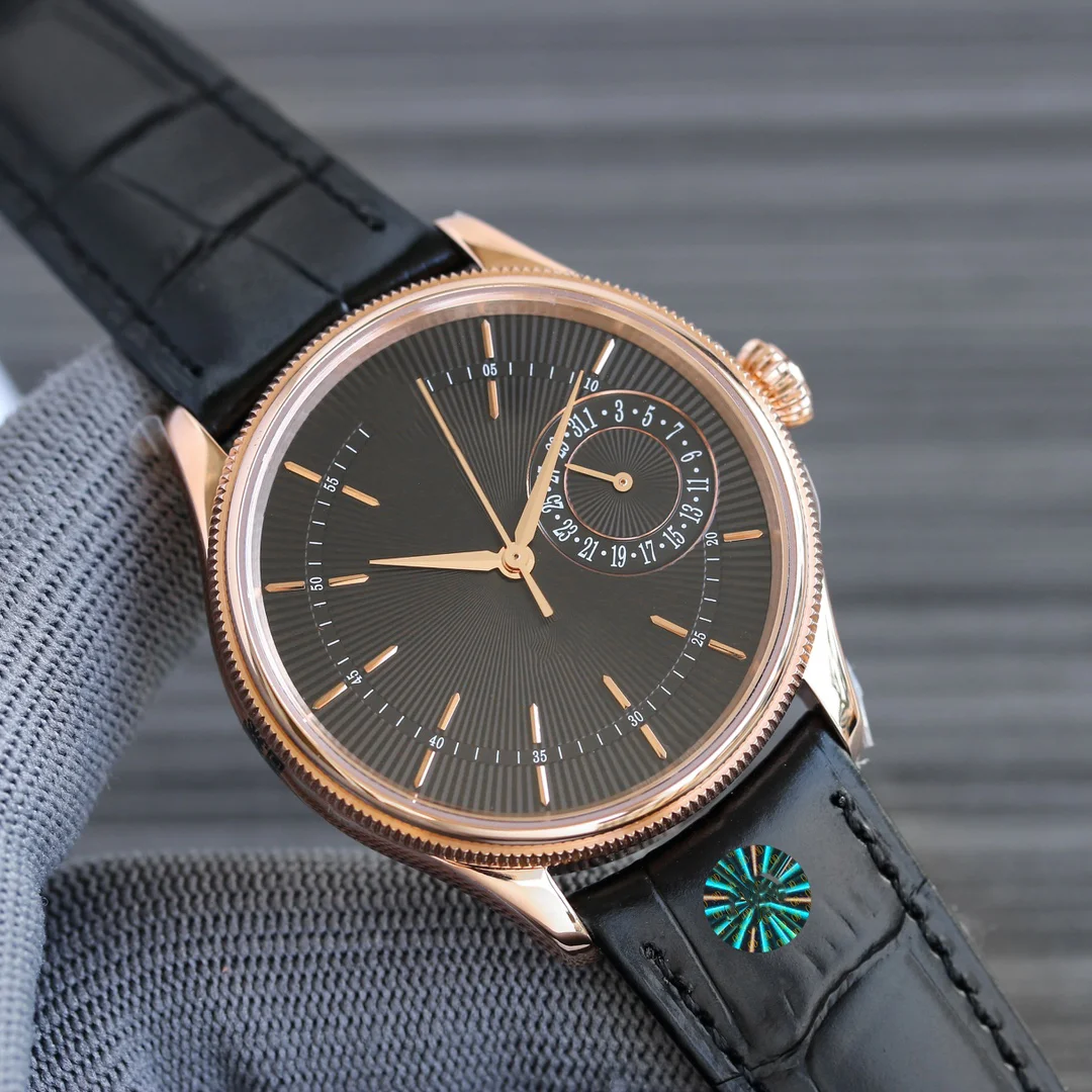 New Fashion Men's Watch Sapphire Glass Genuine Leather Waterproof Swimming Calendar Sports Quartz Watch Can be Customized