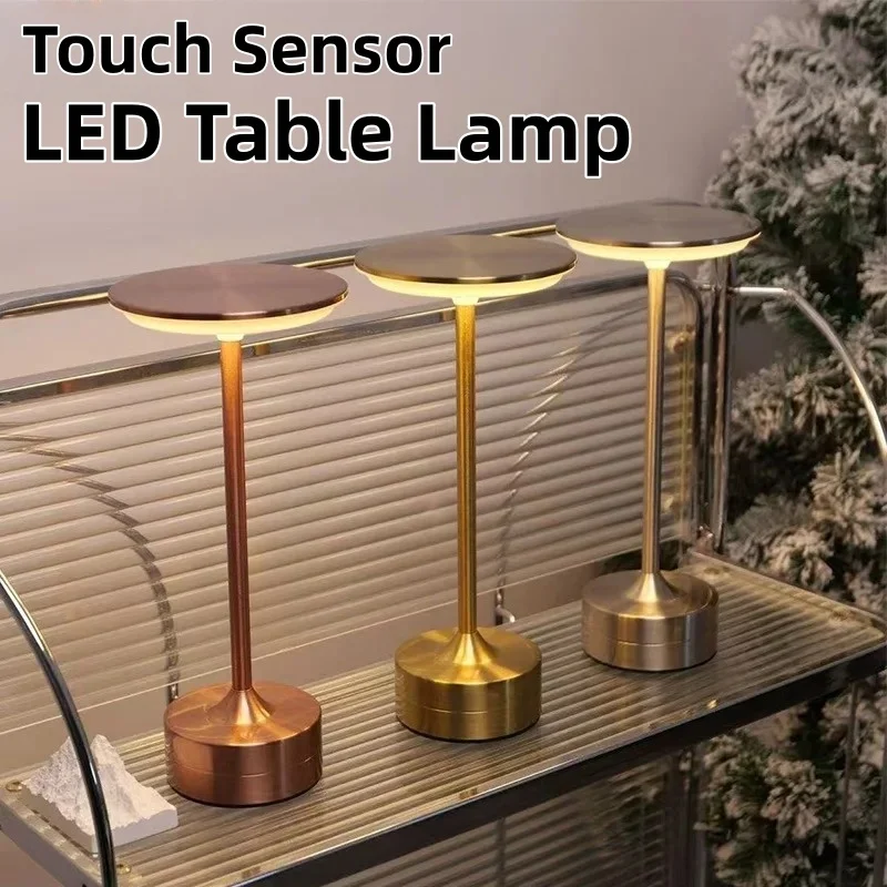 LED lampe de Table capteur tactile veilleuse USB Rechargeable Dimmable Portable chambre sans fil lampe de lecture Restaurant hôtel Bar