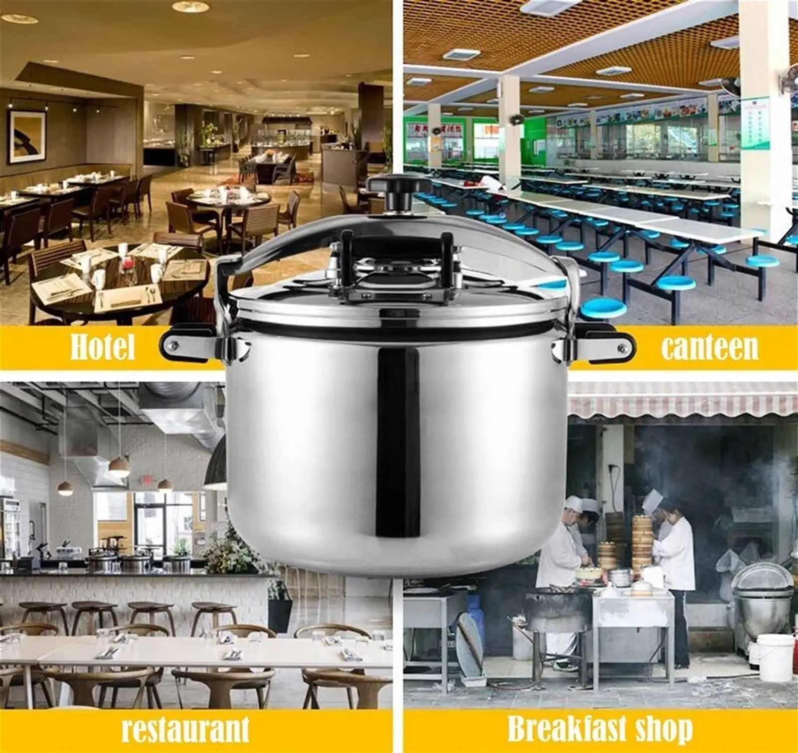 3-in-1 Safety Commercial Pressure Cooker: Explosion-Proof Valve & Double Safety, for Restaurant Hotel Home Use
