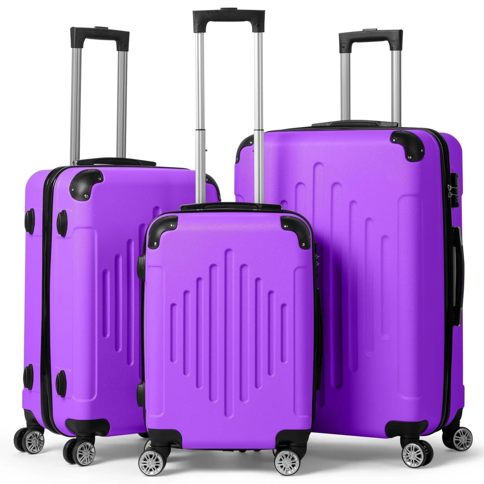 

3 set 20" 24" 28" Luggage Set ABS hardshell TSA Lock Spinner Wheels Suitcase United States