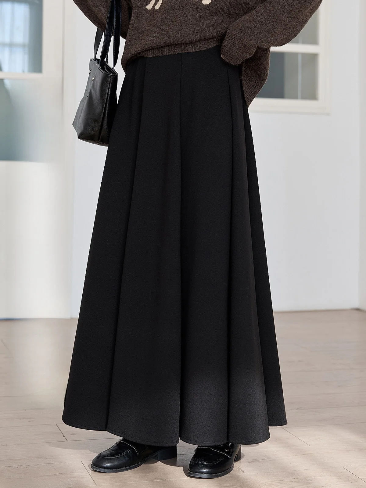 

HuiXi Bla Woolen ter Ne Dr женская тонкая юбка трапециевидной формы с высокой талией, корейский дизайн для поездок на работу