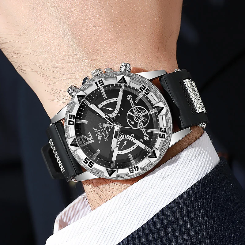 Light luxury business bar scale dial silicone quartz watch suitable for birthday gifts, daily wear, anniversary gifts, etc