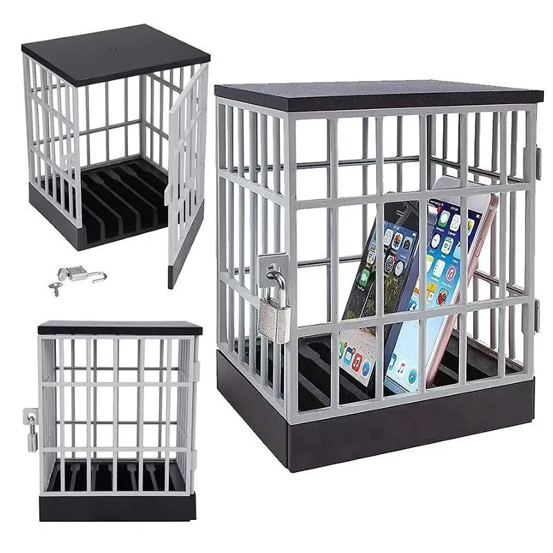 

1Pc Mobile Phone Jail With Timer Cell Phones Prison Lock Up Safe Smartphone Stand Holder Classroom Home Office Storage Gadget