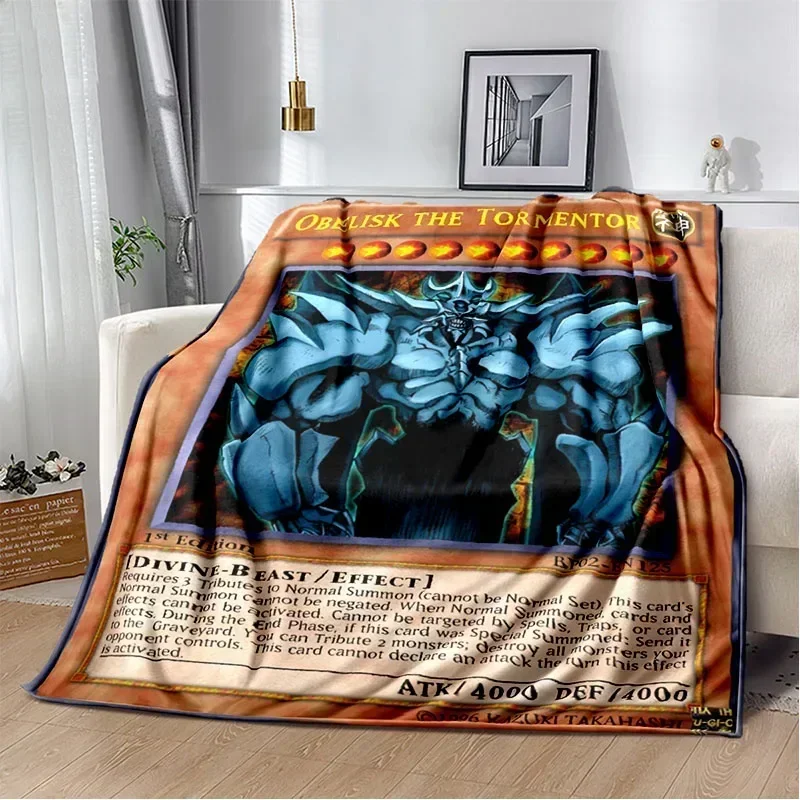 Anime Yu Gi Oh Card Throw Blanket Blue Eyes White Dragon Anime Cartoon Soft Plush Blanket Bedroom Bedspread Home Decor  coraline