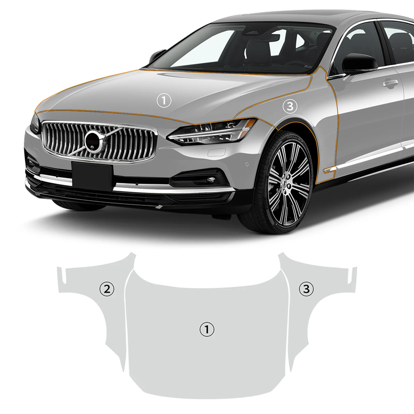 

For Volvo S90 2017-2024 TPU Body Bumper Door Pre-cut Sticker Paint Protection Film PPF Kit Scratch-resistant And Transparent