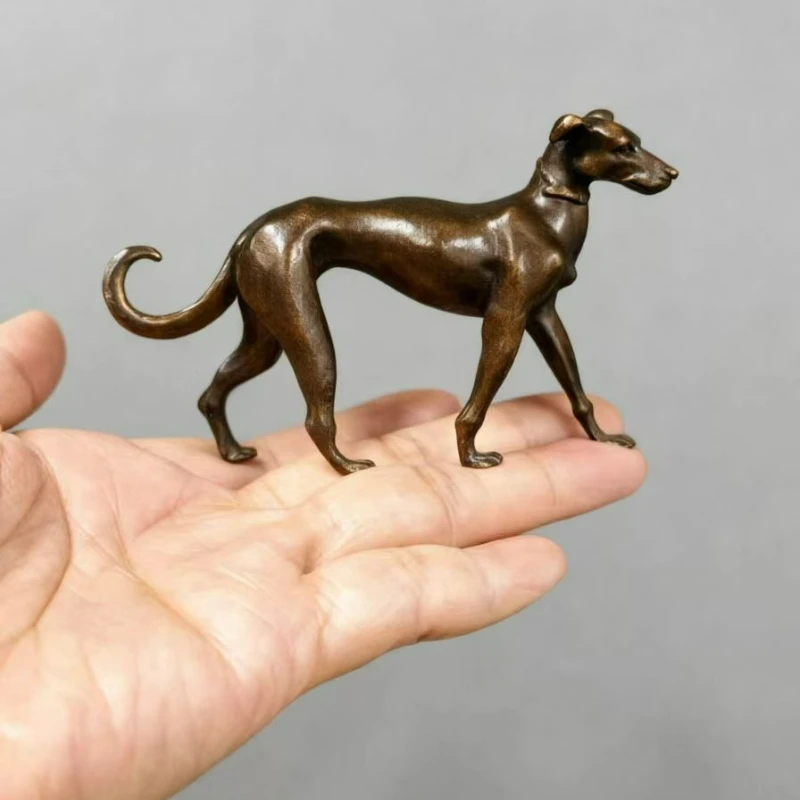 Brass Wealth Dog Realistic Retro Old Pure Copper Twelve Zodiac Home Living Room Desktop Crafts Ornament