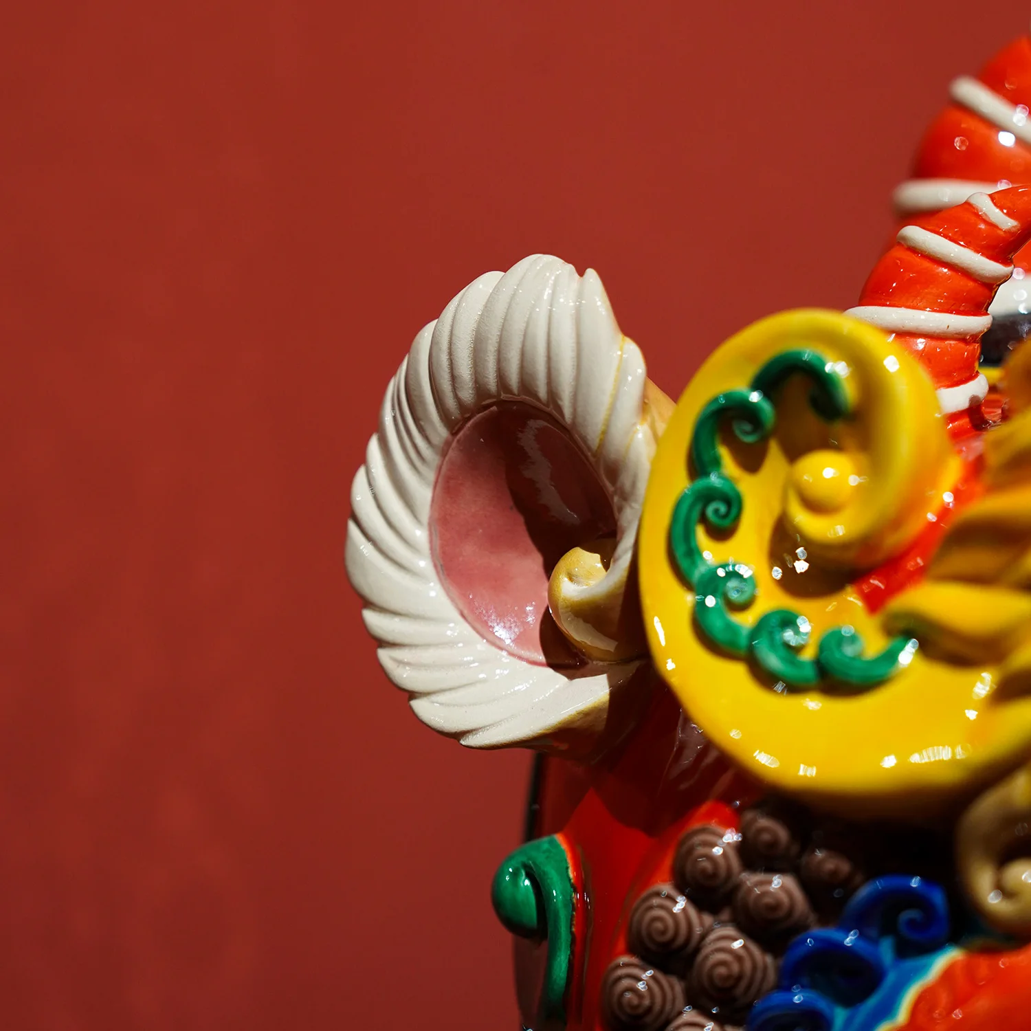 Großer Löwenkopf, handgefertigte Keramik-Wohnzimmertischdekoration, Eingangsdekoration