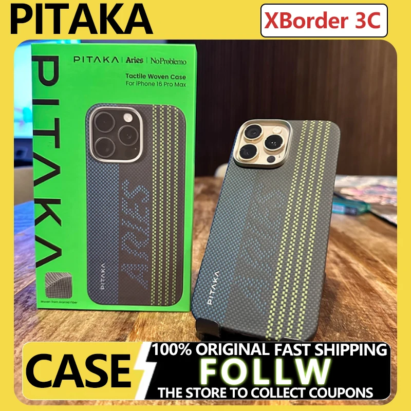 

PITAKA для IPhone 16 Pro/Pro Max чехол для телефона с кевларовым узором из углеродного волокна защитный чехол для телефона Magsafe магнитный подарок люминесцентный