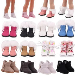 5Cm Doll Shoes Pop Plush Snow Boots Canvas Shoe For 14.5Inch Doll&32-36Cm Paola Reina&20Cm Cotton Doll Accessories Girl's Toys