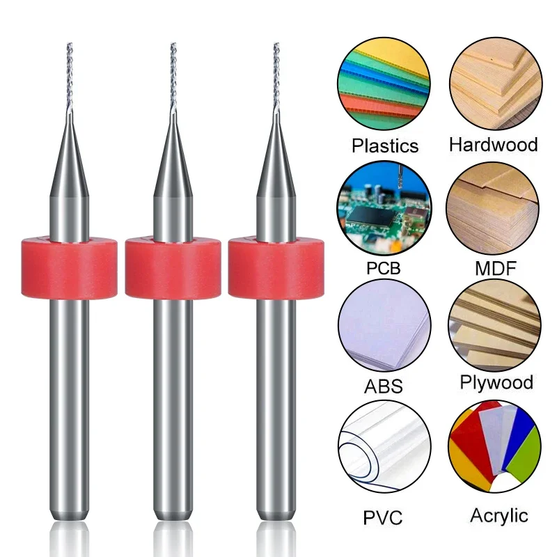 

50pcs 0.5-3.175mm Carbide PCB Miling Cutter 3.175mm Shank CNC Engraving Machine End Mill