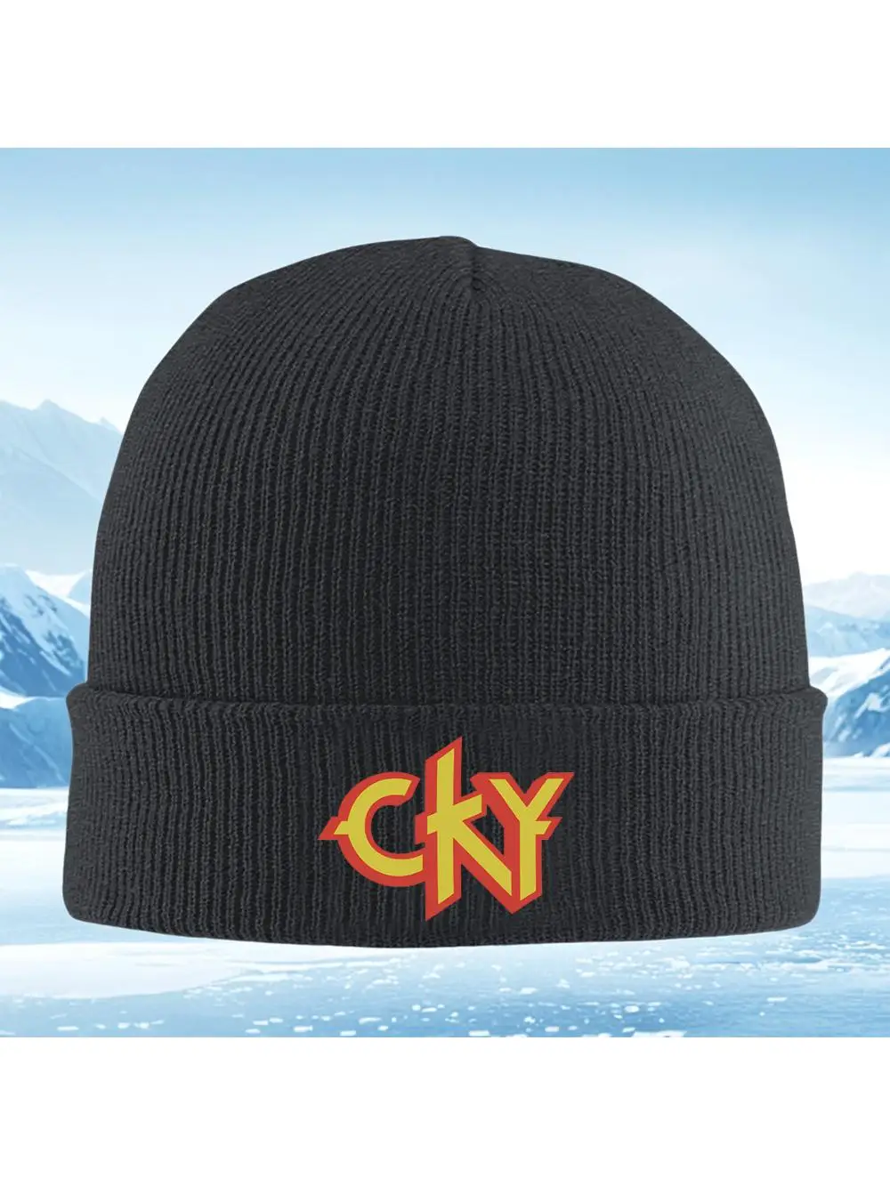 AliExpress CKY logo yellow red bold design Men Women Unisex Knitted Hat Beanie Pullover Cap Winter Thermal Warm Christmas Outdoor Cycling H