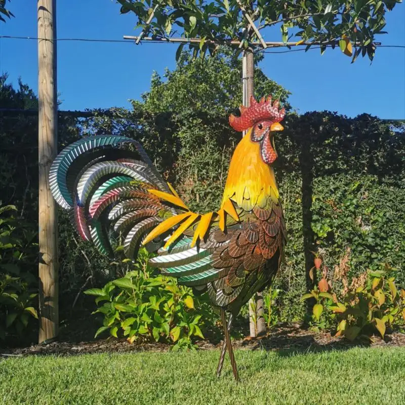 

Chicken Statue Standing Animal Metal For Yard Decor Chicken Sculpture Handmade Chicken Lawn Ornament Waterproof Rooster Statues