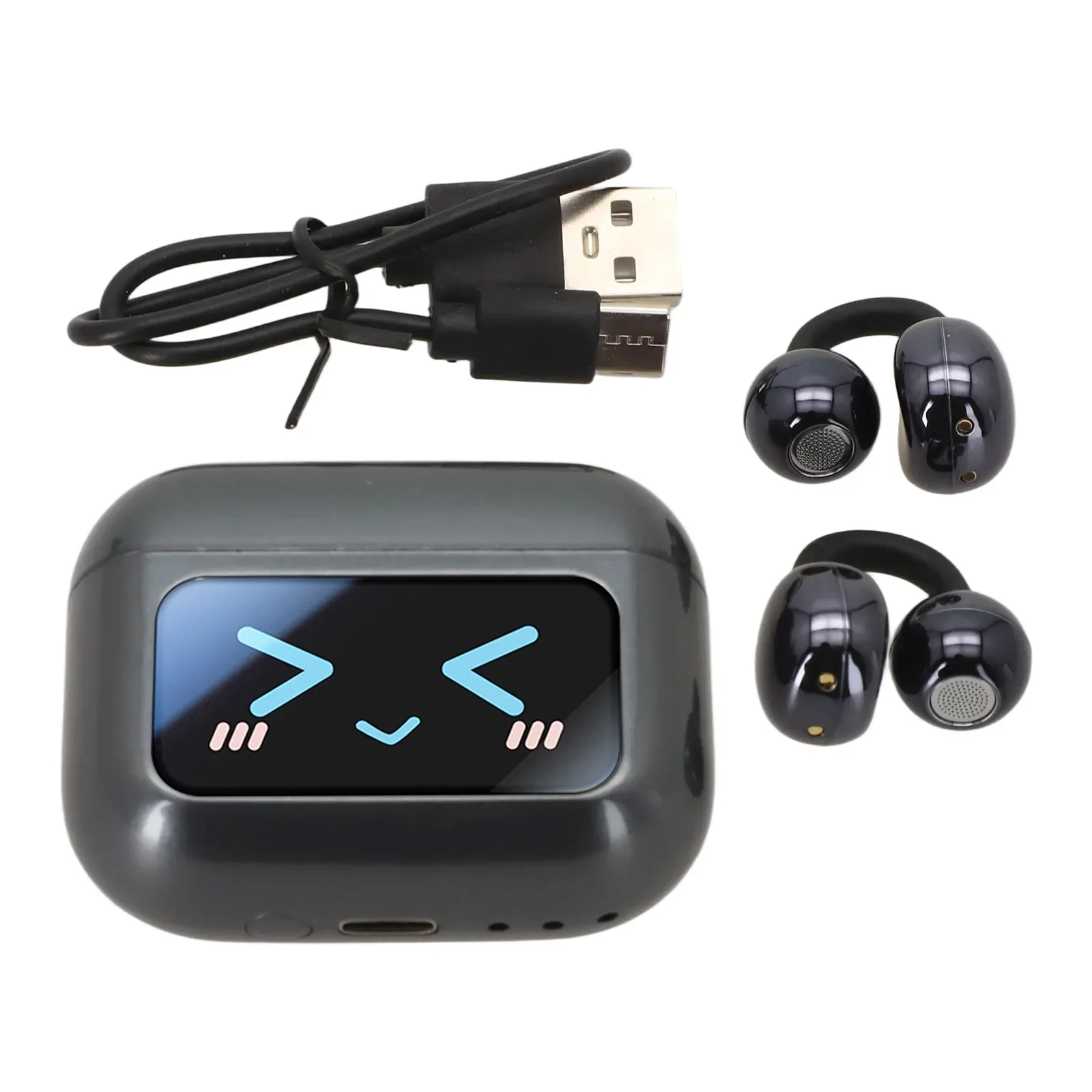 M100 العظام التوصيل BTV5.4 سماعات كليب على الأذن نمط اللاسلكية BT سماعة مع LCD تعمل باللمس سماعات الملحقات