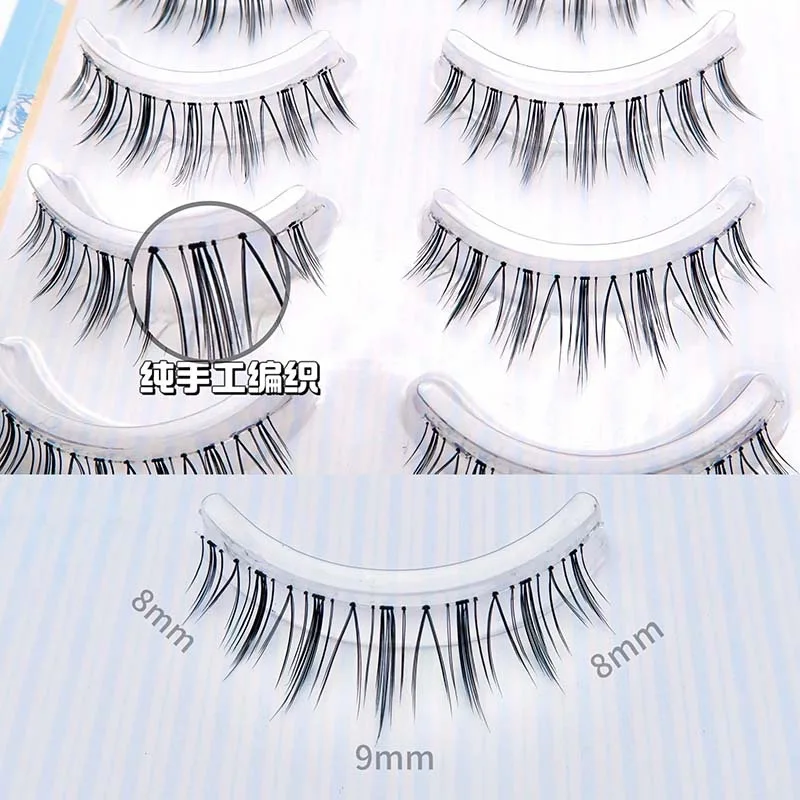 New Natural Transparent Stem False Eyelashes Korean Small Devil Thick Cross Eye Lashes Makeup Fairy Eyelash Wholesale