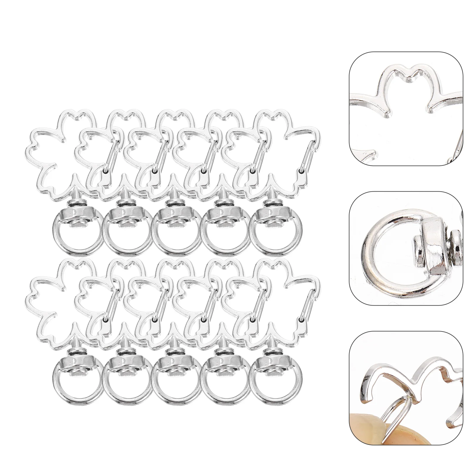 10 قطعة سلسلة المفاتيح ساكورا مقاطع المعادن الربيع المفاجئة المشابك Diy بها بنفسك صنع المجوهرات الحبل خطاطيف دوارة أبازيم معلقة #2