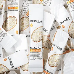 50/100 pz BIOAQUA riso polpa grezza maschere per dormire idratante idratante maschera per il viso cura della pelle collagene maschera per il sonno migliora la secchezza
