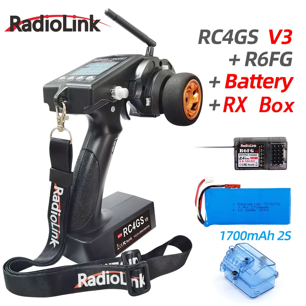 

Radiolink RC4GS 5ch RC6GS V3 7ch Remote Control RC Radio Transmitter Receiver R6FG R7FG Gyro Integrated for RC Car Boat Tank