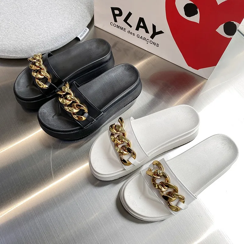 Slippers Casual Rivet Rubber Flip Flops Female Shoes Slides Low Luxury Hawaiian Soft 2022 Flat PU Fashion Basic Metal Decoration