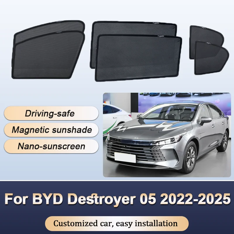 

Sun Shades For BYD Destroyer 05 2022-2025 Chazor Sunshades Magnetic Privacy Protection Visor Curtains Windows Auto Accessories