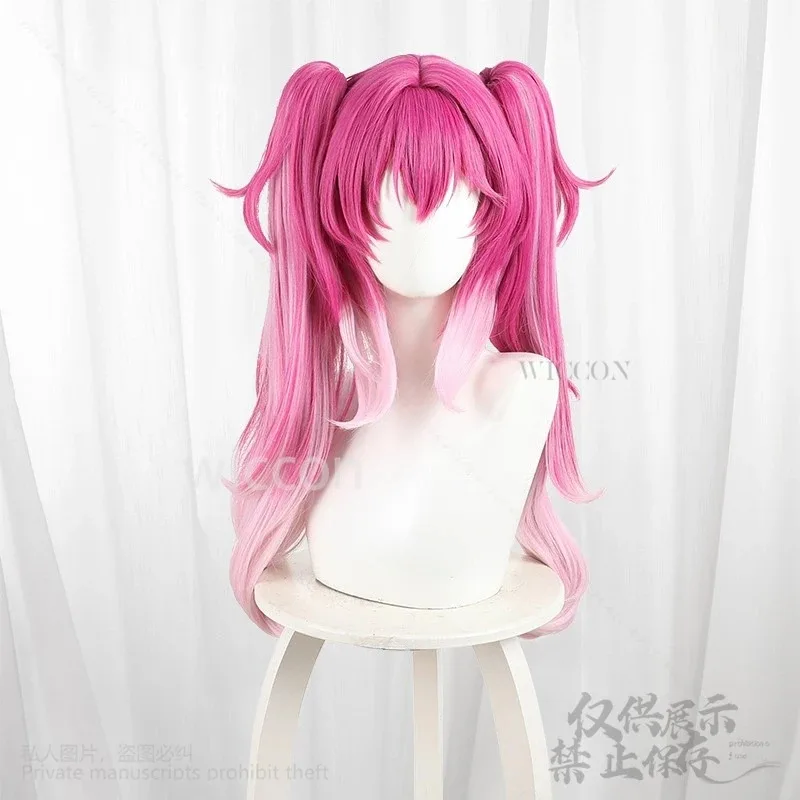 DY20루파 지라이 케이 소녀 코스프레 게임 윈터링 웨이브 애니메이션 핫핑크 트윈 포니테일 그라데이션 Y2K 헤어 할로윈 파티 코스튬 커스텀