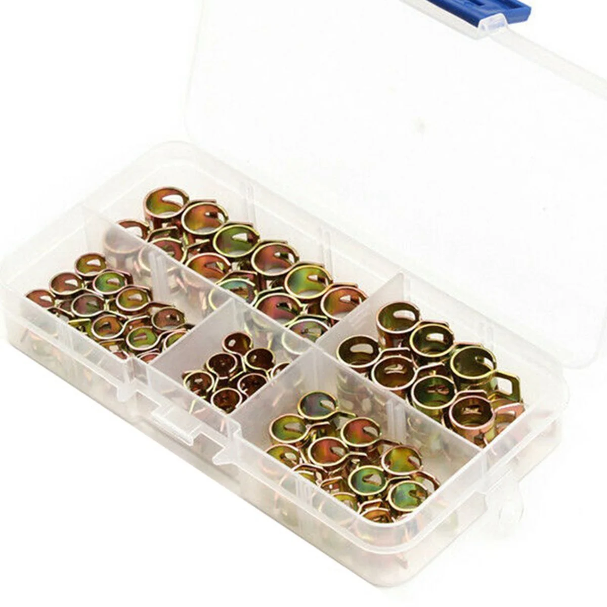 75Pcs 6-10mm Hose Clip Set Q673B Vacuum Spring Fuel Oil Water CPU Hose Clip Pipe for Band Clamp Metal Fastener Kit