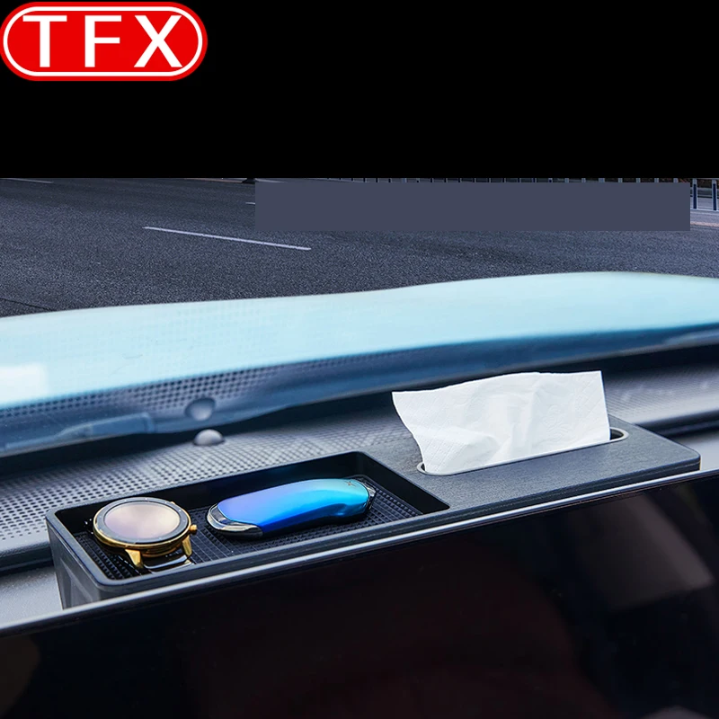 

For Xpeng P7i 2023 2024 Car Styling Center Console Instrument Panel Screen Rear Storage Box Tissue Box Rack Auto Accessories