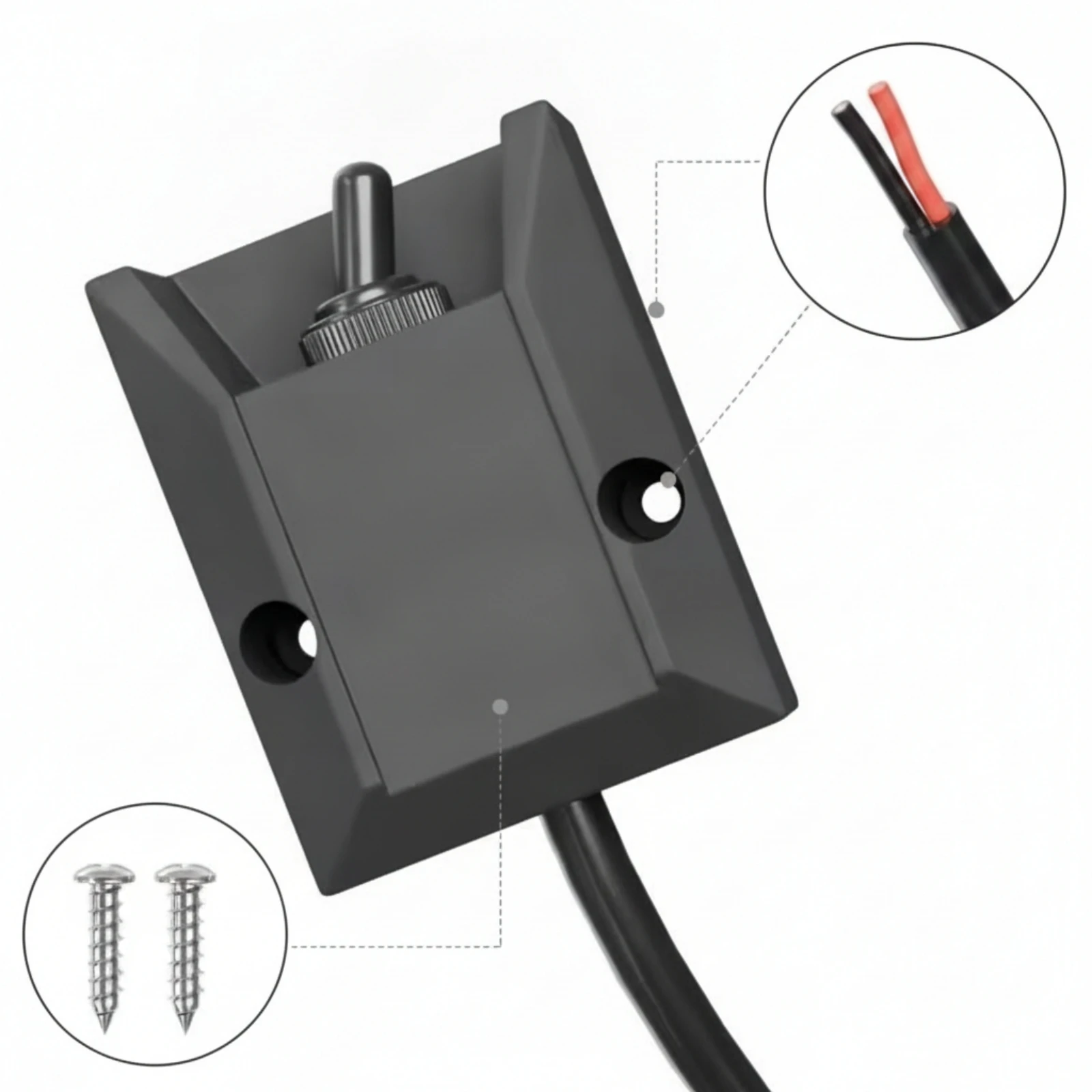 Fotografia 7: Interruptor Rocker com Fio para Uso Marítimo, Fácil de Instalar, Pequeno, Ideal para Navegadores e Sistemas Elétricos de RV
