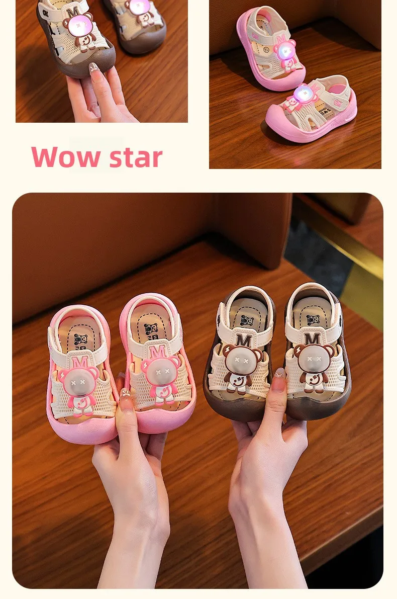 Sommer-Kindersandalen für Mädchen mit LED-Licht, Kleinkind-Laufschuhe, Niedliche Cartoon-Muster Freizeitsandalen für Kinder 2026 – Detail 13