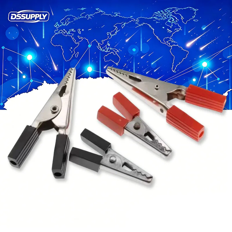 10PCS Alligator Clips 35mm/50mm Crocodile Clip Plastic Handle Test Probe Metal Connector Socket Battery Plug Electirc Testing