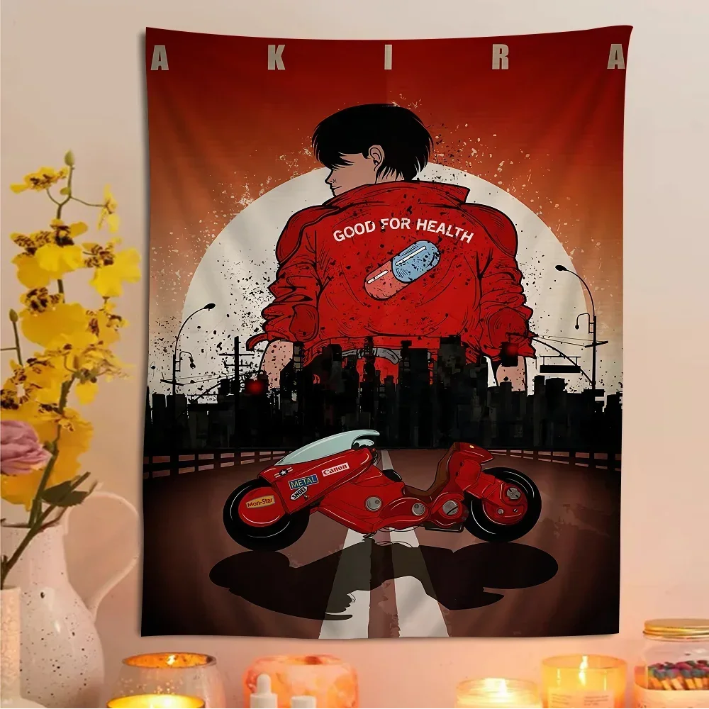 أنيمي أكيرا الكرتون نسيج ، نسيج الجدار البوهيمي ، ماندالا ديكور المنزل #4