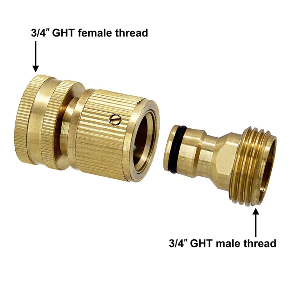 

Садовый шланг, быстрое подключение, 3/4 дюйма, латунный мужской/женский водяной шланг, быстрый разъем для сада