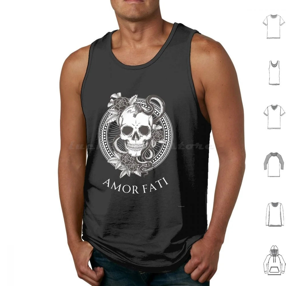 Amor Fati Skull And Snake Tank Tops Print Cotton Amor Fati Skull Snake Loving Your Fate Growth