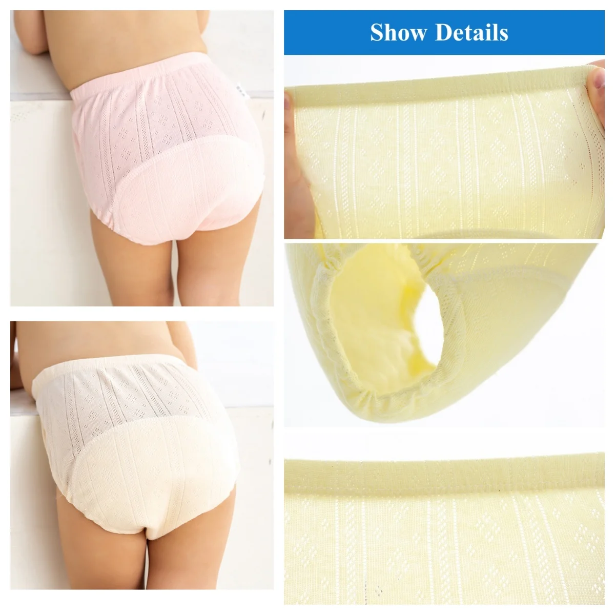 Newborn Training Pants Baby Shorts Cotton Solid Color Washable Underwear Boy Girls Cloth Diapers Reusable Nappies Infant Panties