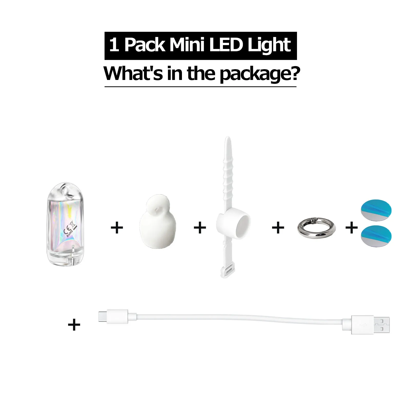 USB Ultra Mini LED Lanterns,Waterproof EDC Keychain Light High Flashlight for Camping Rechargeable Battery Light Stick