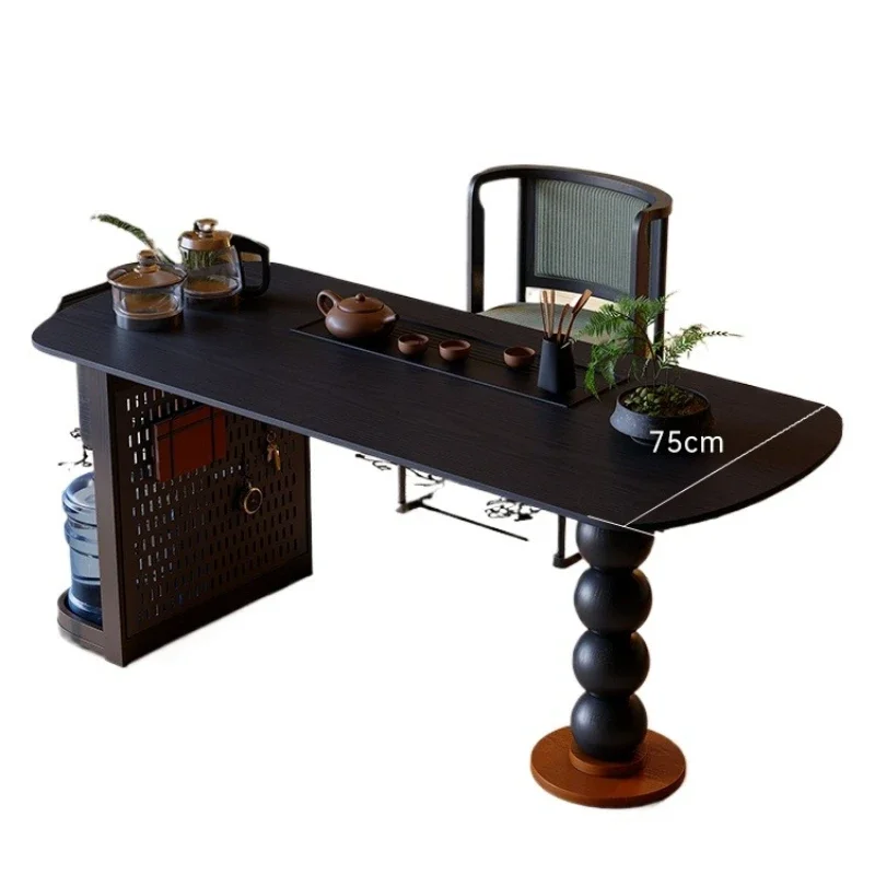 

Tea table kettle integrated French retro living room household solid wood tea table ash wood medieval tea table