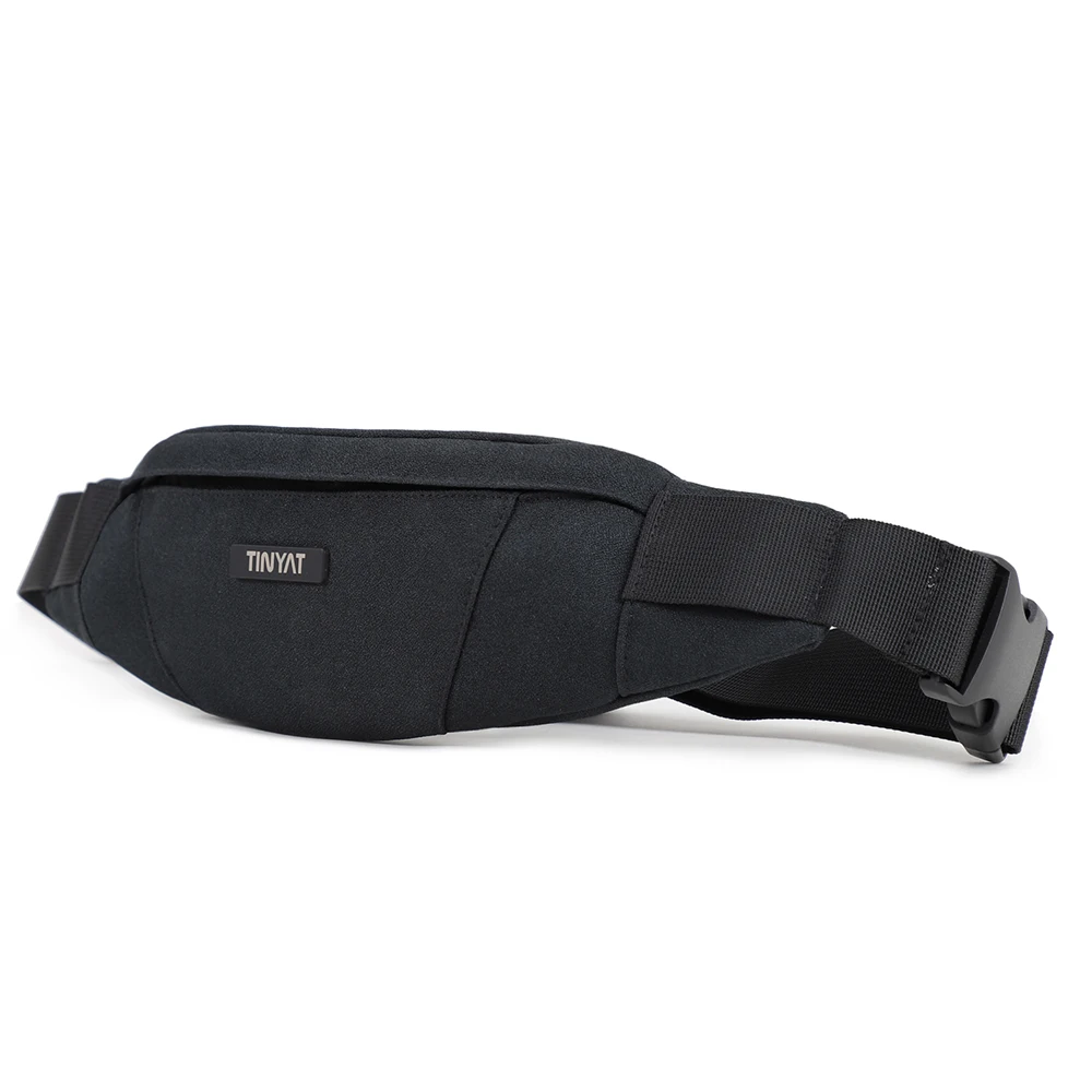 TINYAT Men Waist Bag pack Purse Waterproof Canvas Travel Phone belt bag pouch for Men Women Casual Bag for Belt Hip Pack