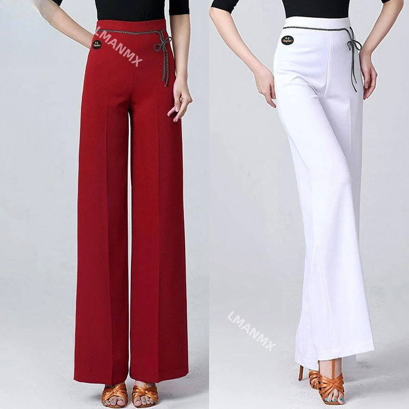 

Брюки для латинских танцев, прямые трубки, элегантные черные брюки с китайским узлом, новые женские брюки для кадриль для взрослых