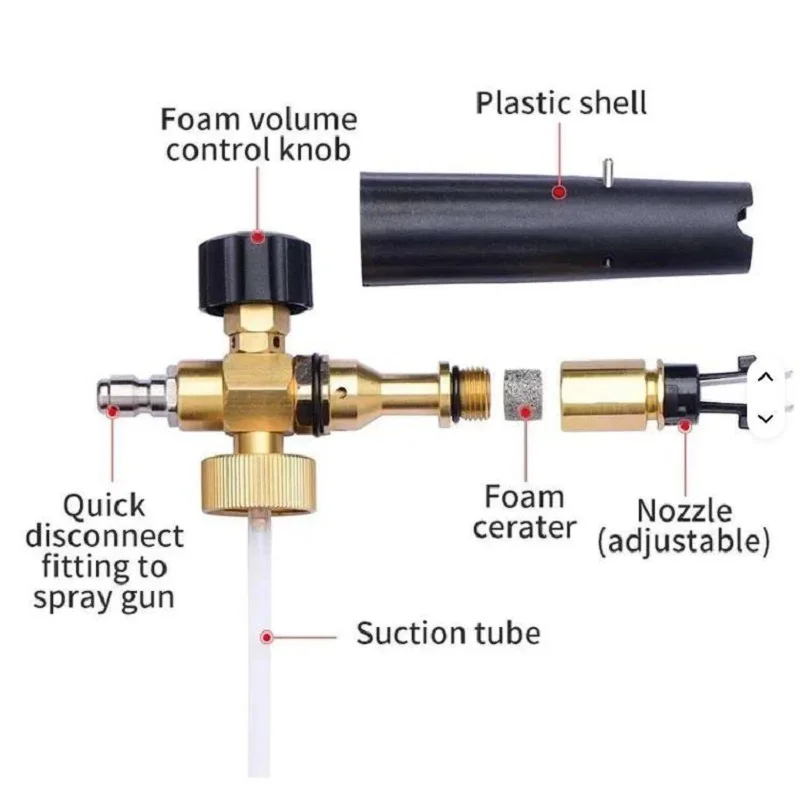 Car Washer High Pressure Wash Gun Foam Jet Bottle Adjustable Snow Foam Lance with Nozzle for Home Vehicle Washing view 4