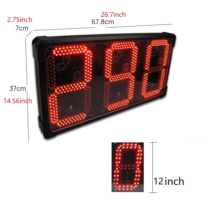 

YIZHI светодиодный 12-дюймовый цифровой счетчик подсчета дней с высоким символом, водонепроницаемый электронный 999-таймер обратного отсчета, многократное использование