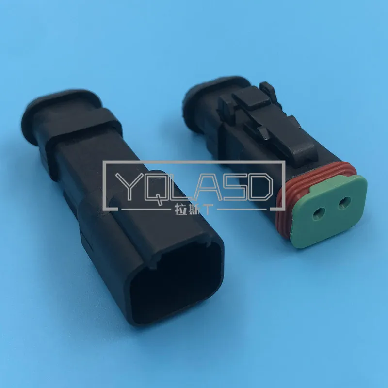 1 Set 2 Way 1.6 Series Fuel Spray Nozzle Cable Connector AC Assembly Male and Female Docking Plug DT04-2P-E008 DT04-2S-E008